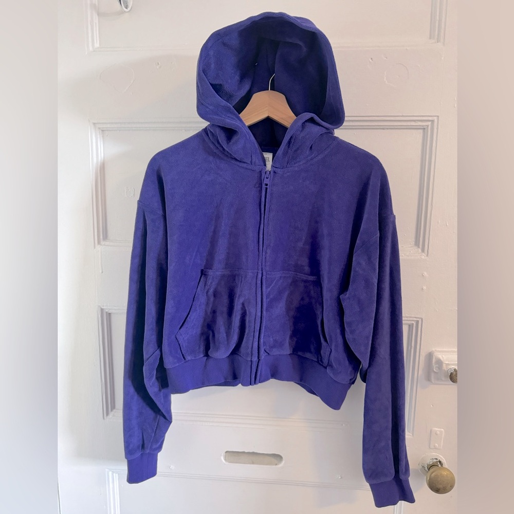 Aritzia Purple Zip-Up Hoodie